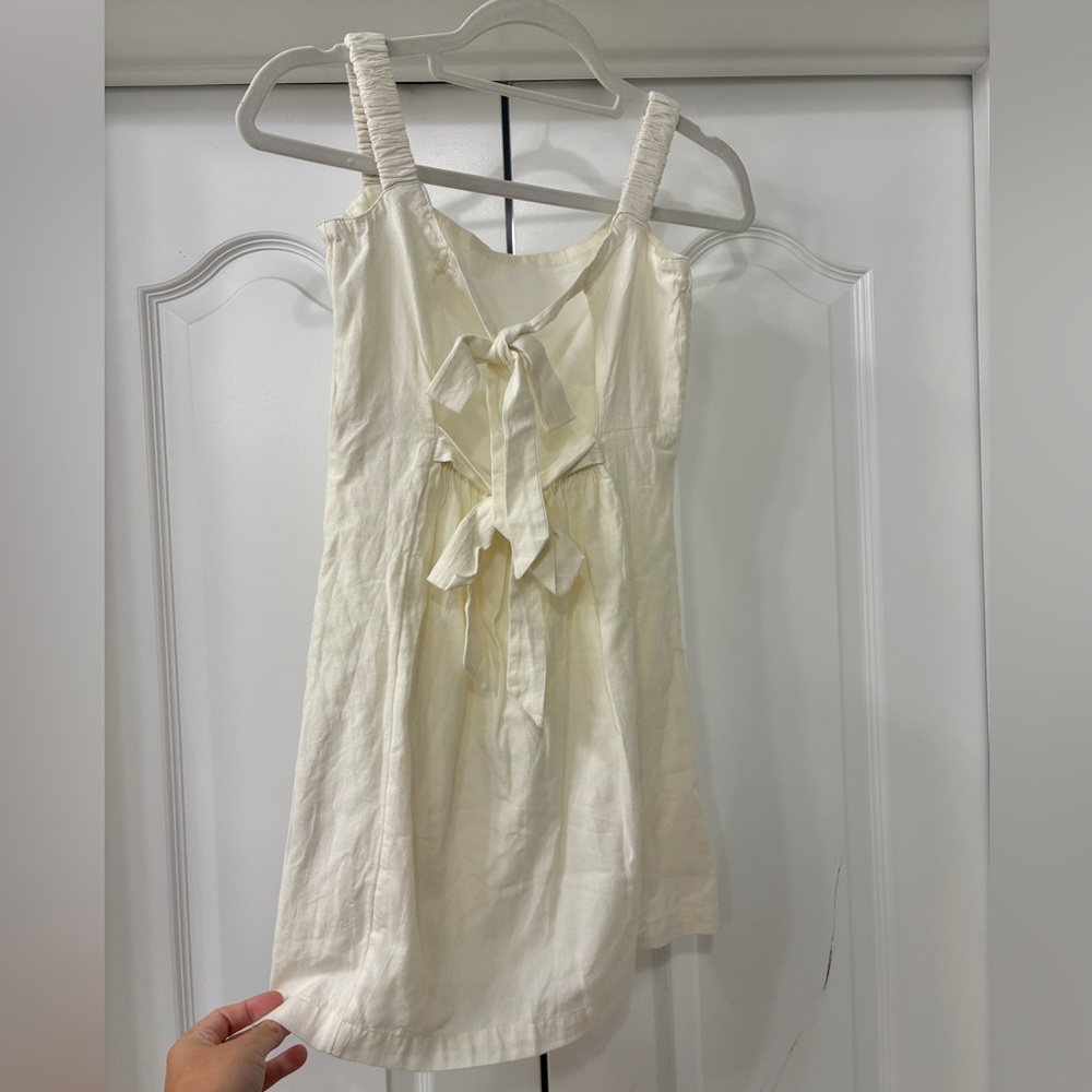 Free People Women's Ivory Dress back bows XS - Picture 2 of 5